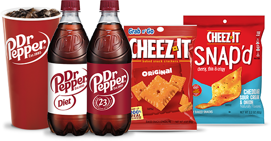 DrPepper and Cheez-It Snacks